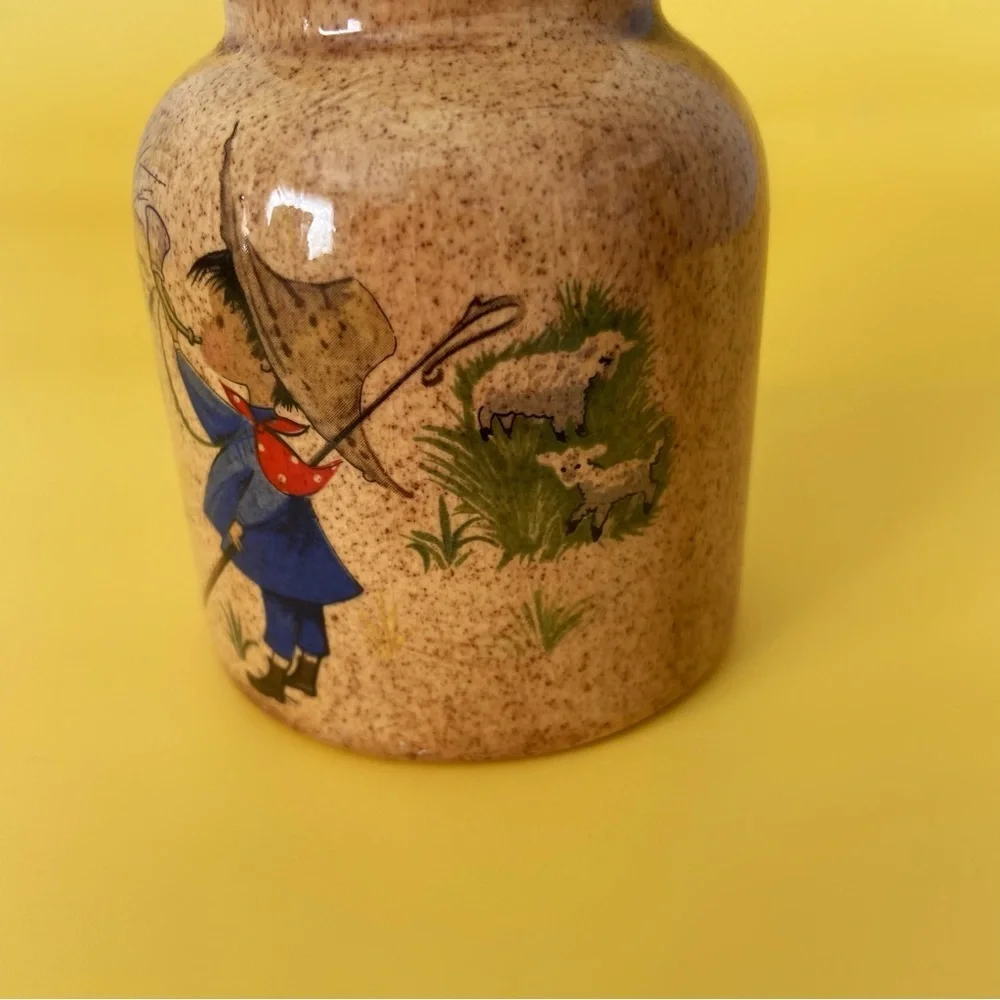 Vintage 60s handmade ceramic canister home decor